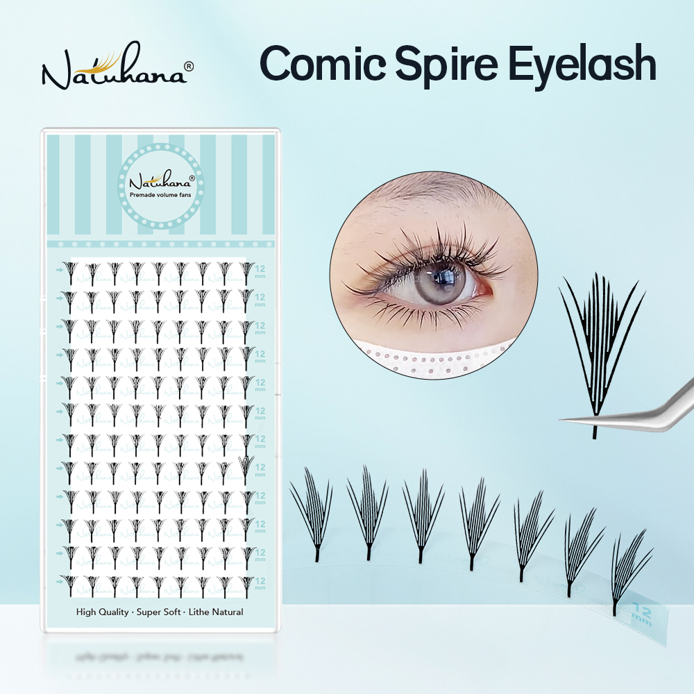 Eyelash Extension Anime Style - Накладные ресницы NATUHANA: узкие, заостренные, готовые