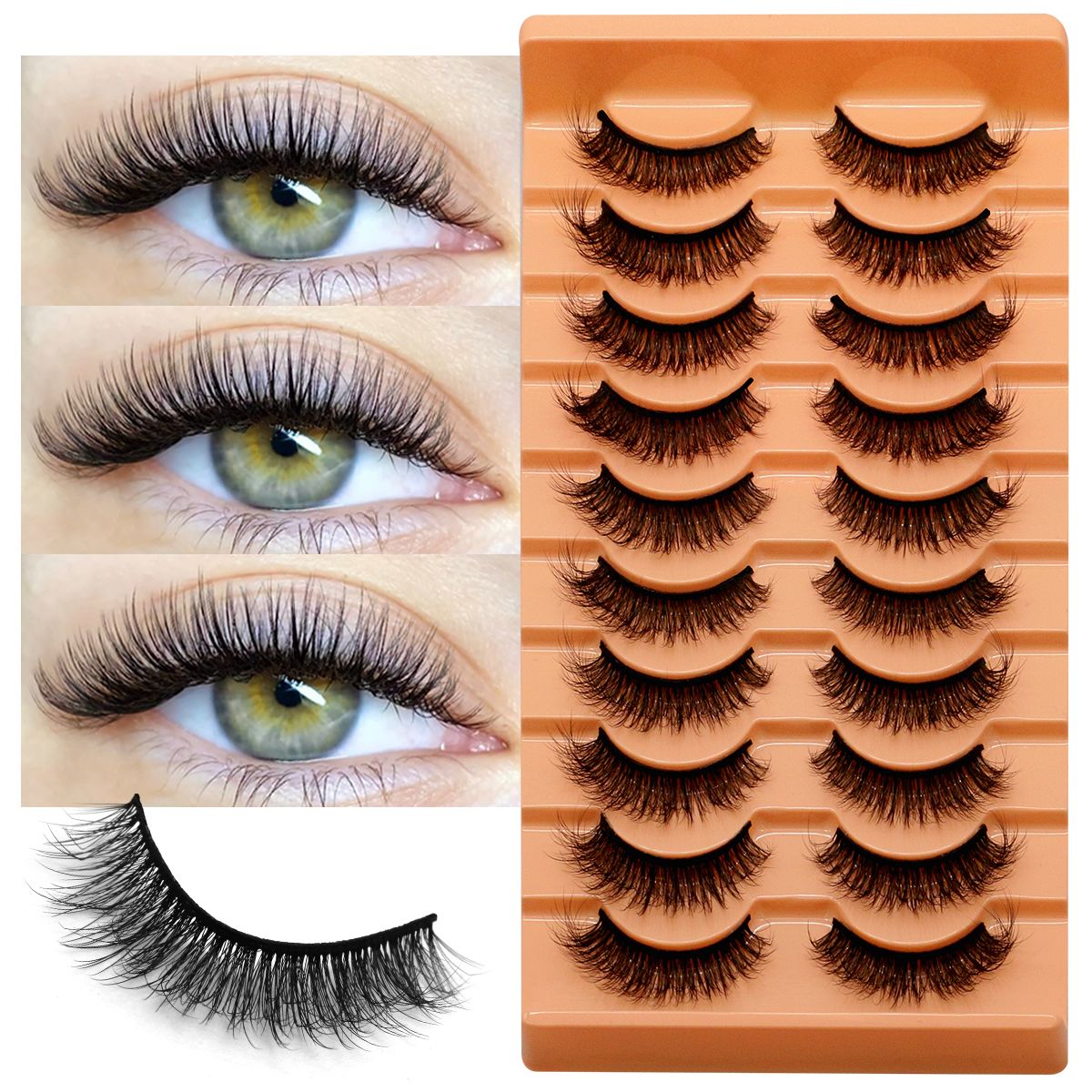 10 пар накладных ресниц 6D из  – обзор и цена Faux Mink Lash
